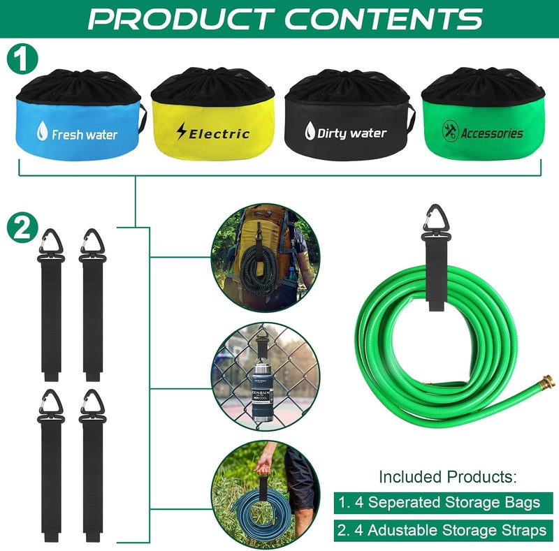 Uningmng 4 Pack RV Sewer Hose Storage,Waterproof RV Storage and Organization Bag for Sewer Hoses, RV Utility Bag, RV Camper Hose Bags for Store Fresh Water Hoses/Electrical Cords/Camper Tools Accessories - Image 4
